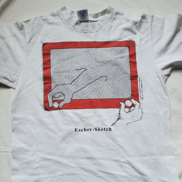 MC Escher "Escher sketch" tee shirt sz L 1992 - Picture 1 of 5